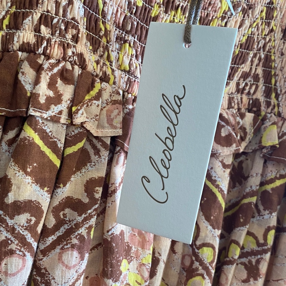 Cleobella Pink & Yellow Tiered Printed Midi Dress - Picture 5 of 13